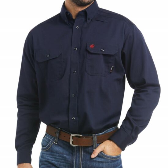 Ariat FR CAT 2 Solid Navy Button Down