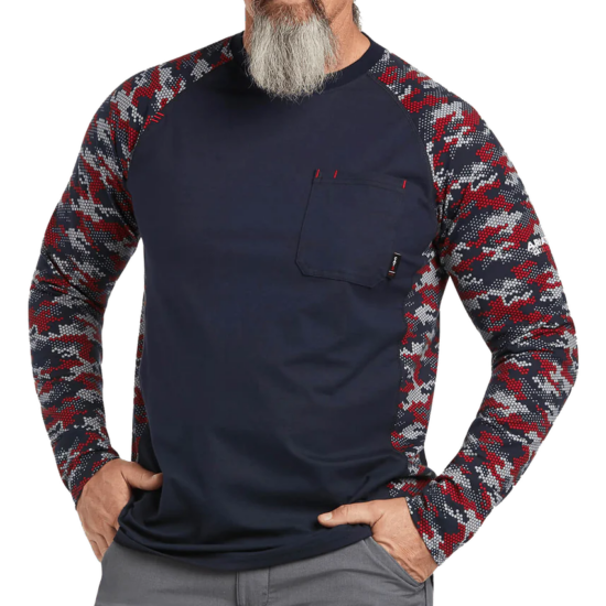 Ariat FR CAT 2 Stretch Camo Baseball T-Shirt