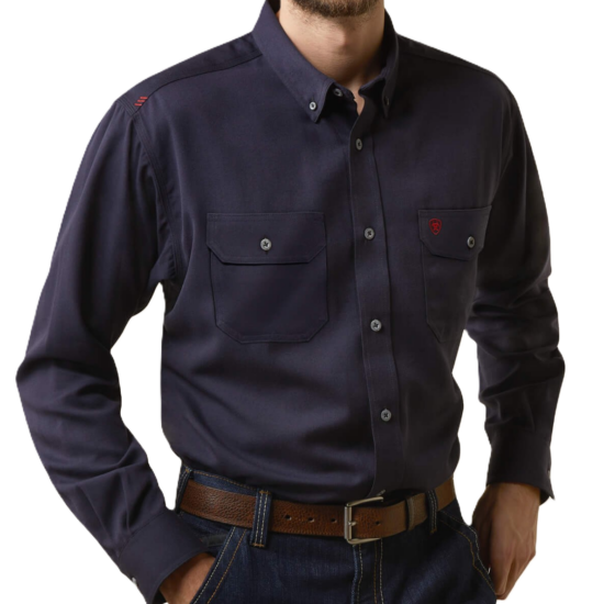 Ariat FR CAT 2 Air Inherent Navy Heather Button Down