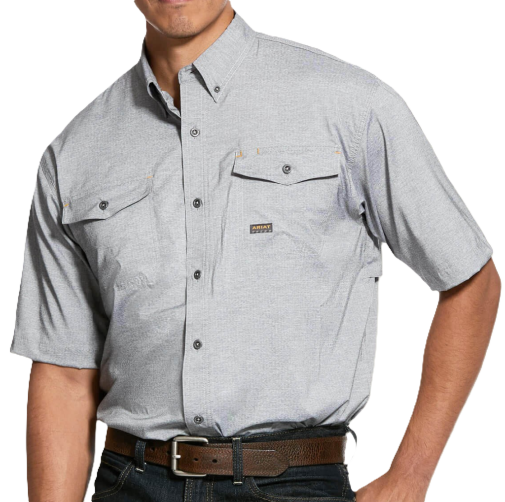 Ariat Rebar Made Tough VentTEK DuraStretch Grey Work Shirt