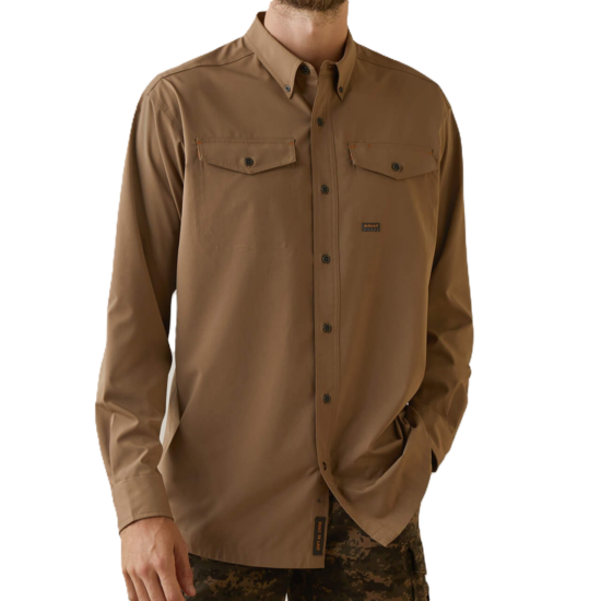 Ariat Rebar Made Tough VentTEK DuraStretch Khaki Work Shirt