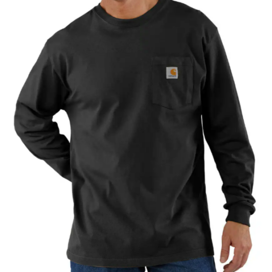 Carhartt Heavyweight Long Sleeve Pocket Black T-Shirt
