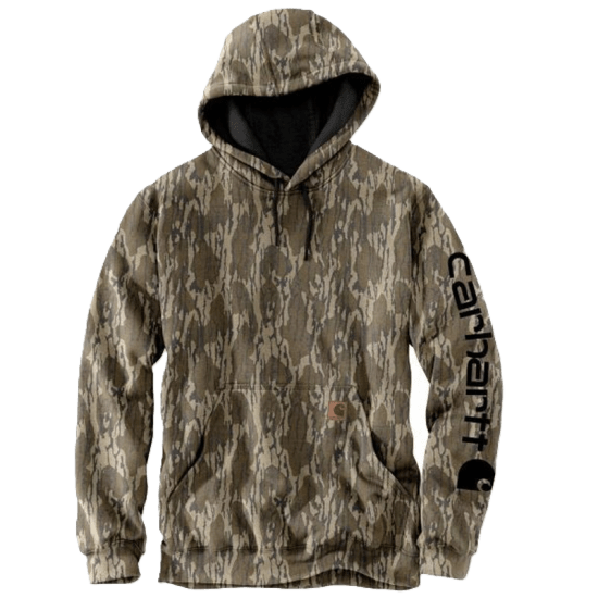 Carhartt Mossy Oak Bottomlands Camo Heavyweight Logo Hoodie